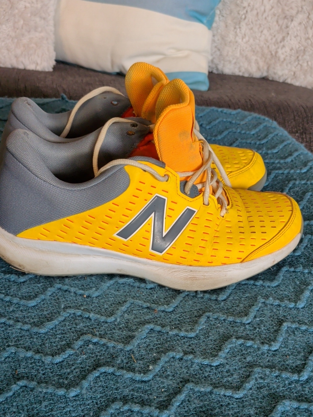 New Balance Yellow and Gray Men's Athletic Sneakers